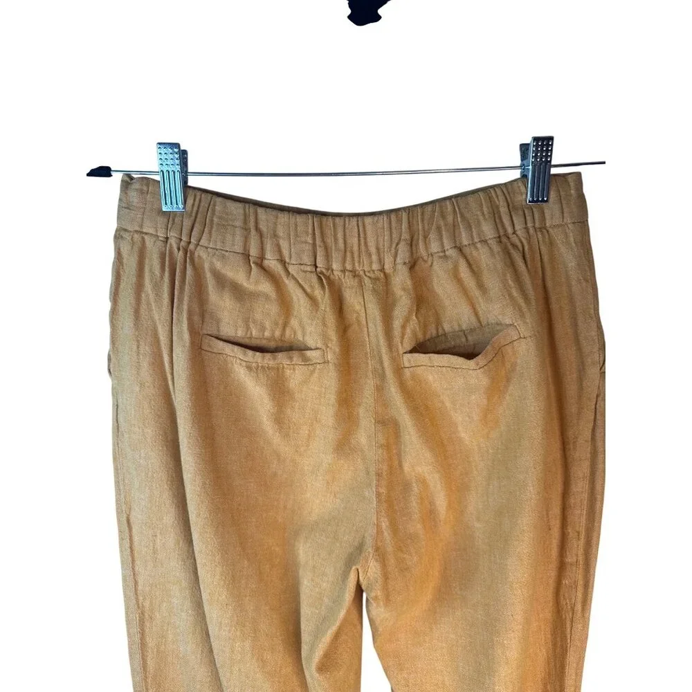 2/$30 Banana Republic Hayden Pant Womens Size 6 Yellow Linen Blend Cropped